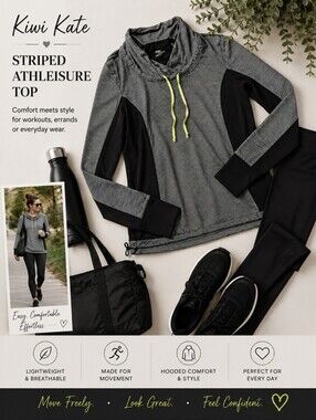 28. KIWI KATE STRIPED ATHLEISURE TOP
